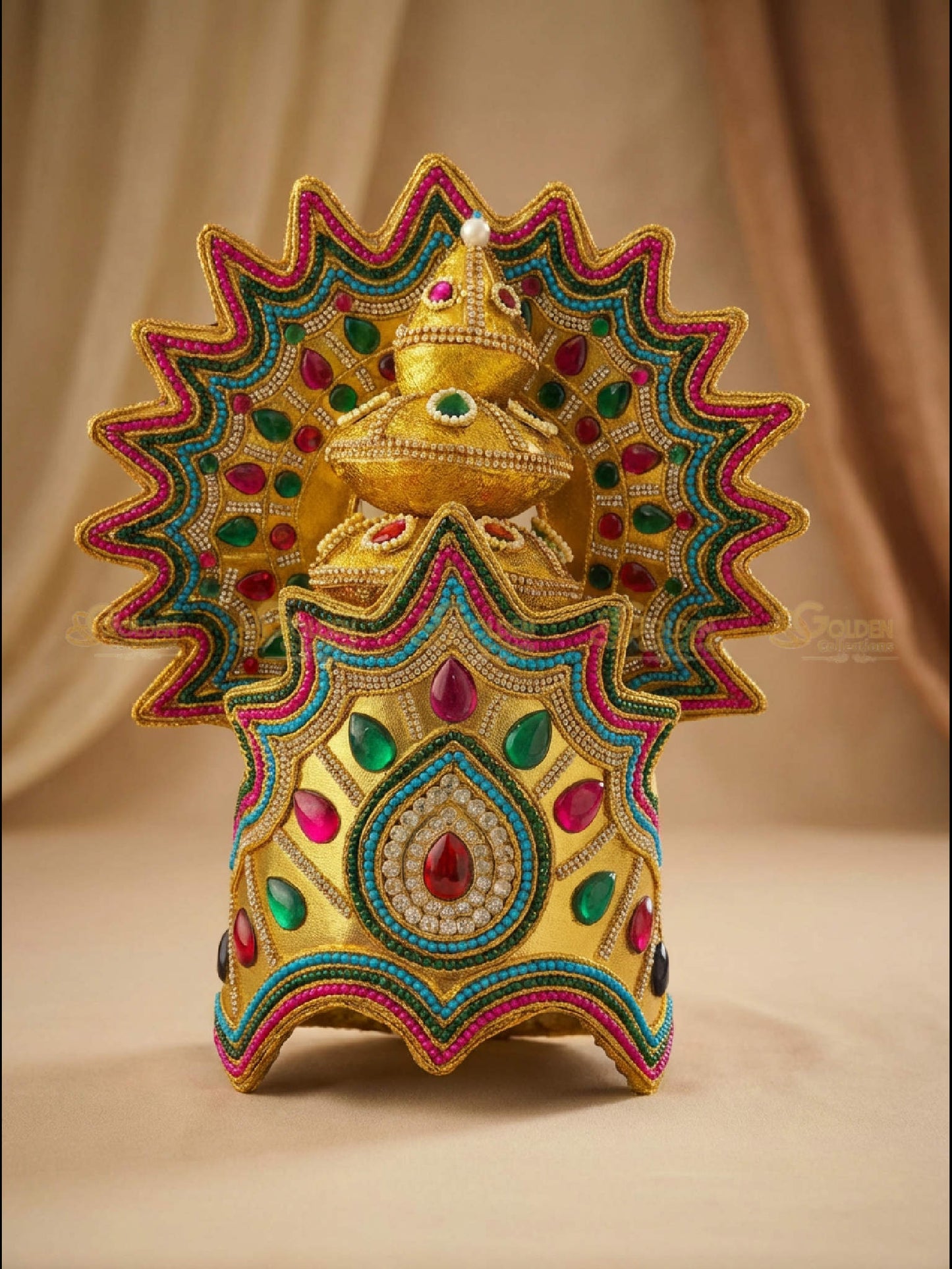 Bharatanatyam Temple Style Drama Crown BDC-037 for Bharatanatyam and Kuchipudi dance
