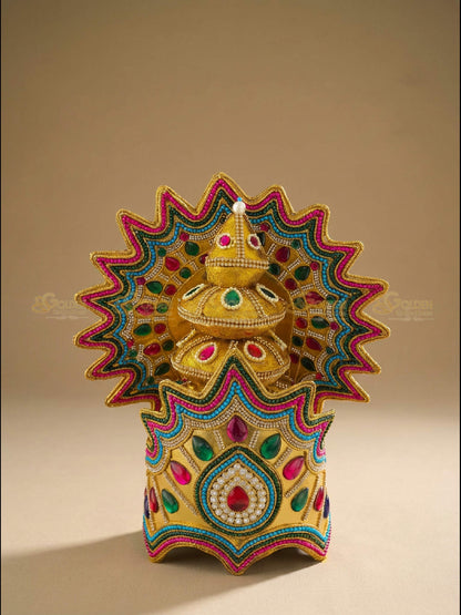 Temple Style Bharatanatyam Drama Crown BDC37 drama dance crown image 3