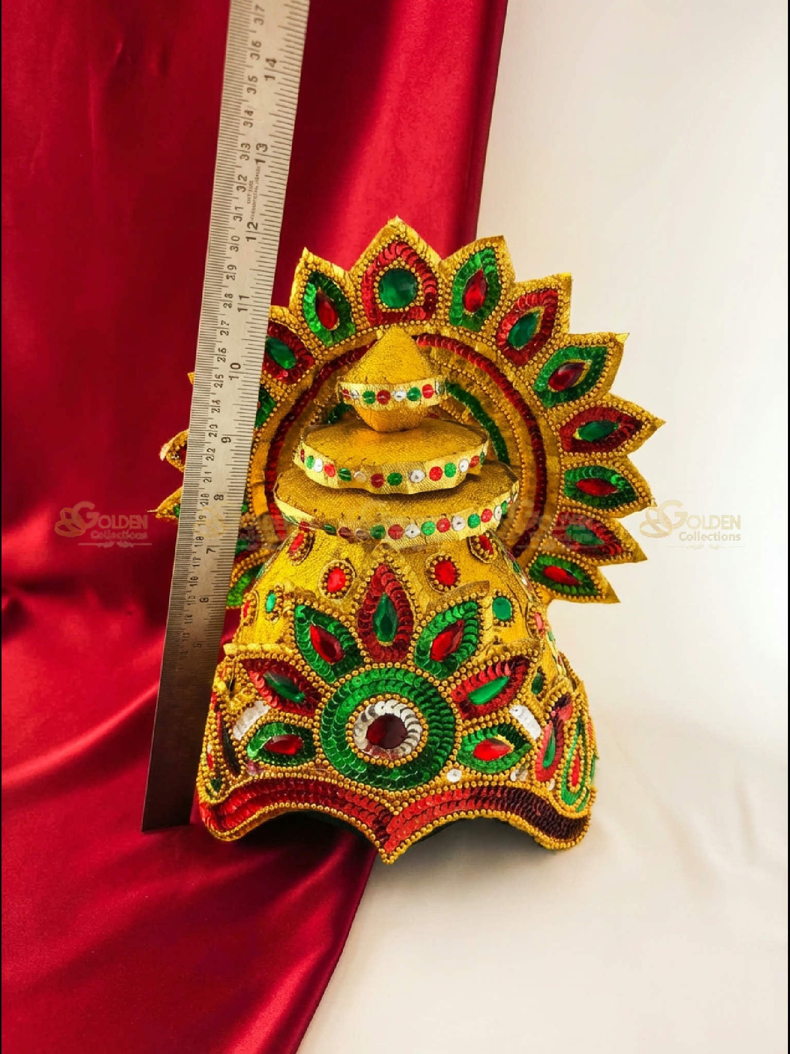 Temple Style Bharatanatyam Drama Crown BDC16 drama dance crown image 3