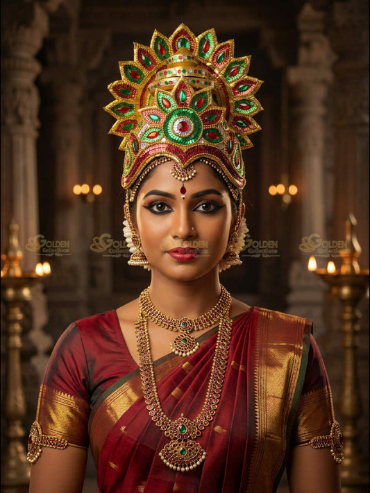 Temple Style Bharatanatyam Drama Crown BDC16 drama dance crown image 2