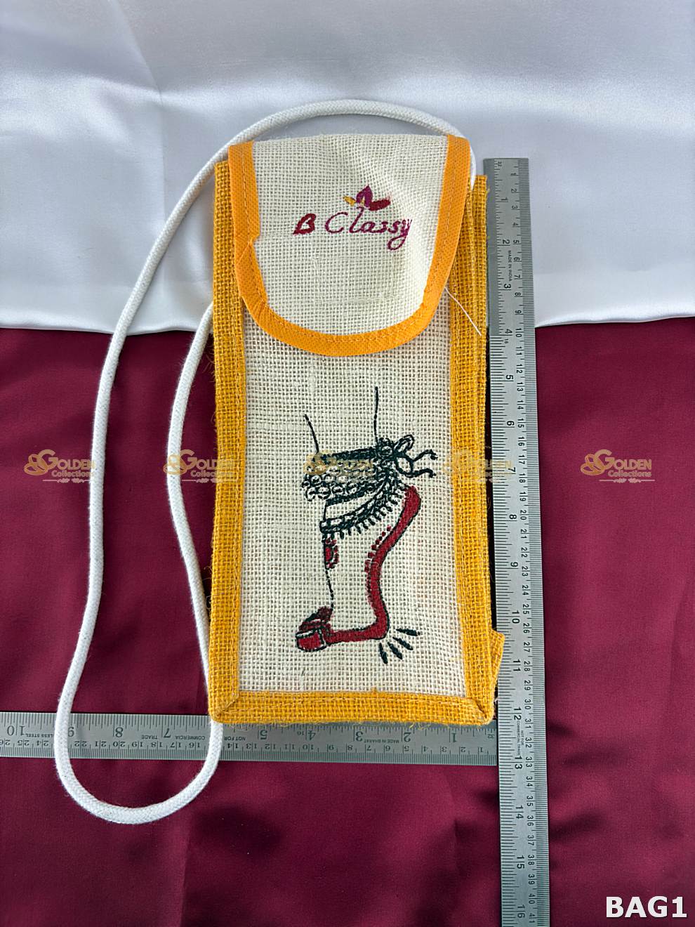 Bharatanatyam ghungroo bag yellow color classical dance ghungroo pouch measurements