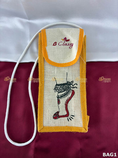 Bharatanatyam ghungroo bag yellow color classical dance ghungroo pouch