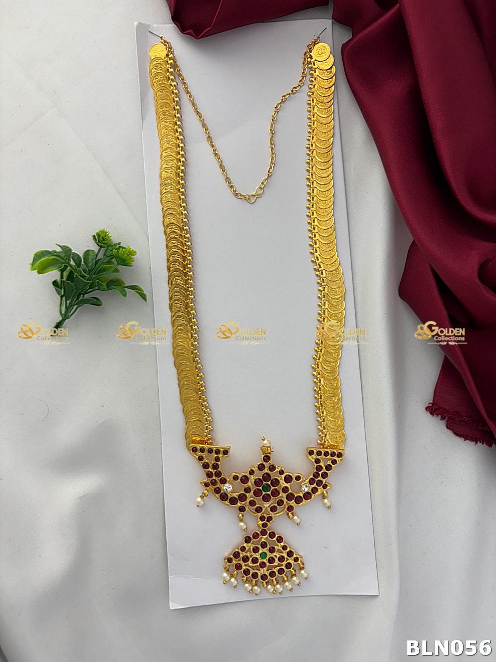 Bharatanatyam Kasumala Long Haram | Kemp Temple Pendant Necklace