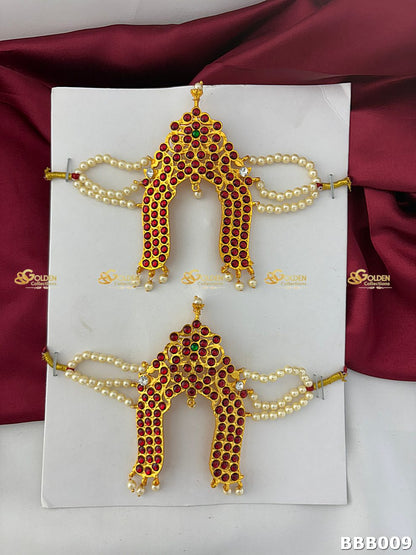 Bharatanatyam Kemp Bajuband / Vanki Armlet – Temple Jewellery | GoldenCollections