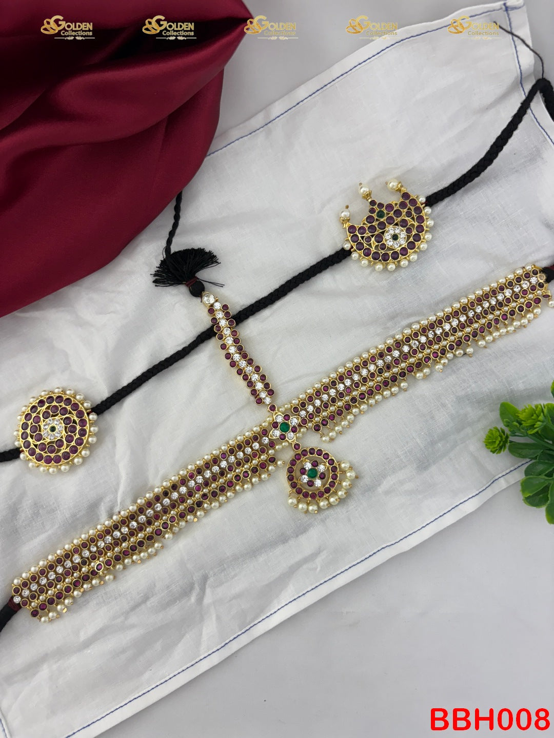 Goldencollectons Bharatanatyam Kemp Headset for Arangetram Temple Dance Jewellery 