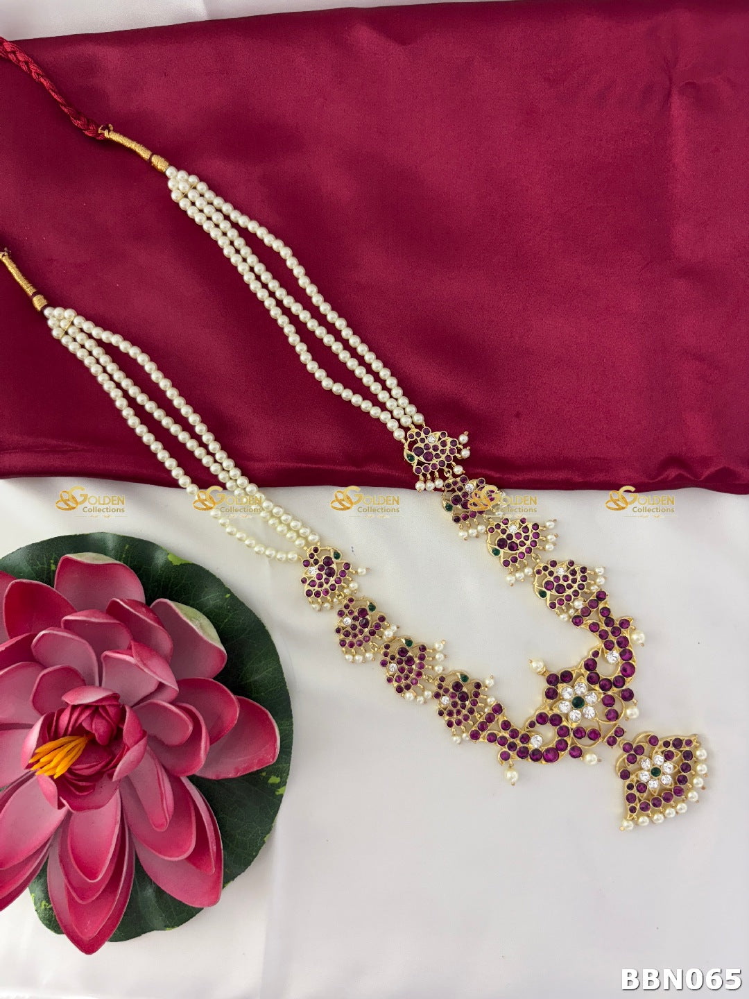 Antique Temple Kemp Long Necklace with Mango & Floral Design