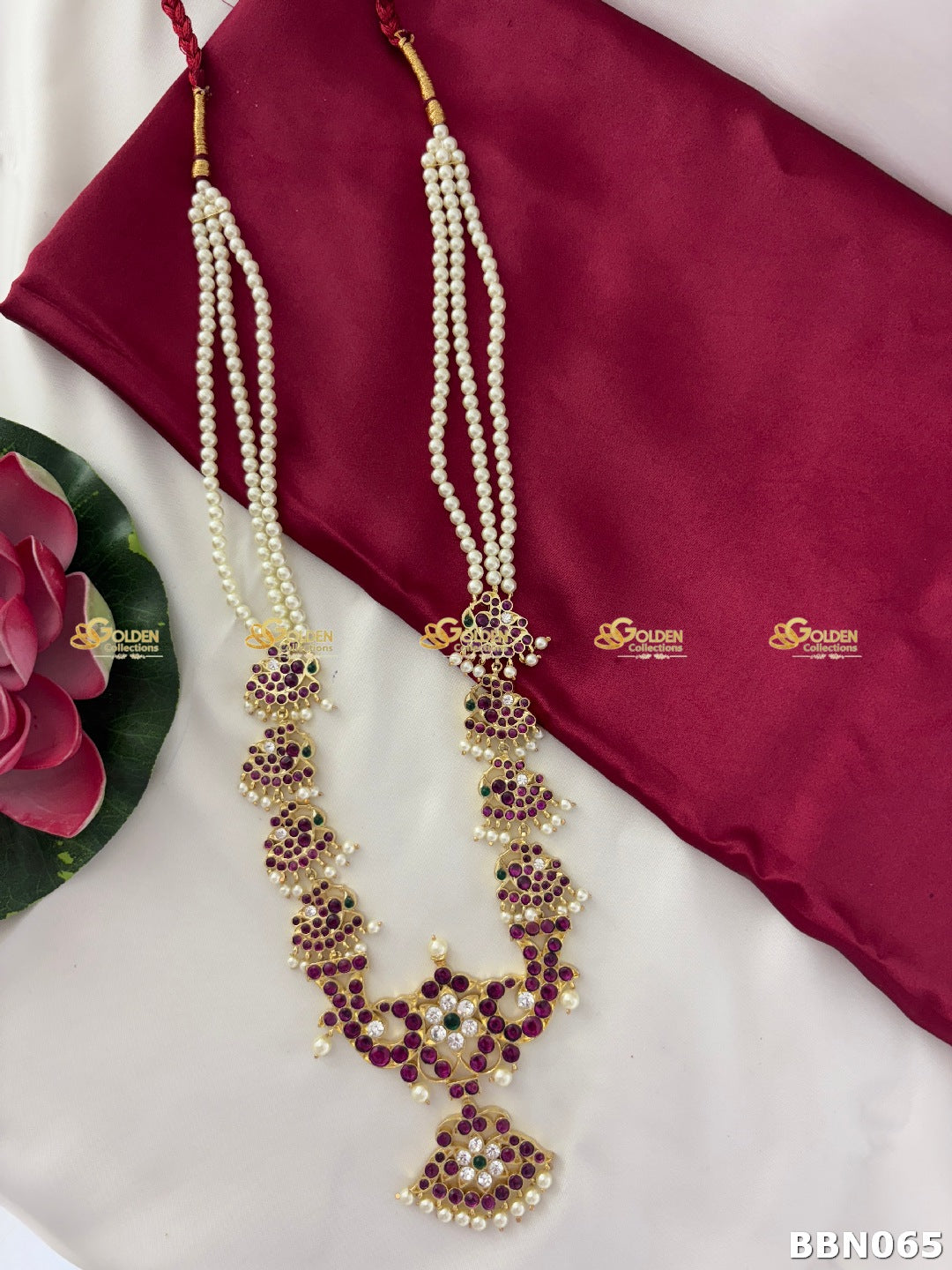 Arangetram Kemp Long Haram Jewellery Set for Classical Dance