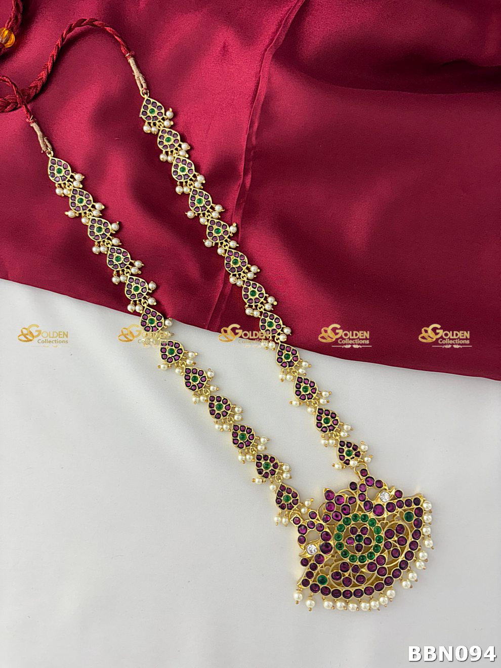 Bharatanatyam Kemp Long Haram | Temple Dance Jewellery