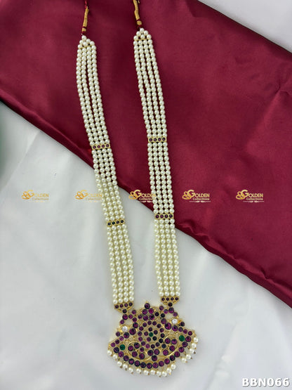 Bharatanatyam Kemp Long Haram | Temple Jewellery Necklace for Arangetram & Weddings