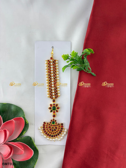 Bharatanatyam Maang Tika Temple Jewelry For Dancers Color: Multi, Style: Mang Tika Image 1