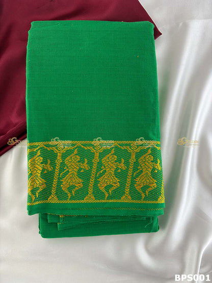 Classical dance practice saree for Bharatanatyam and Kuchipudi dancers Green
