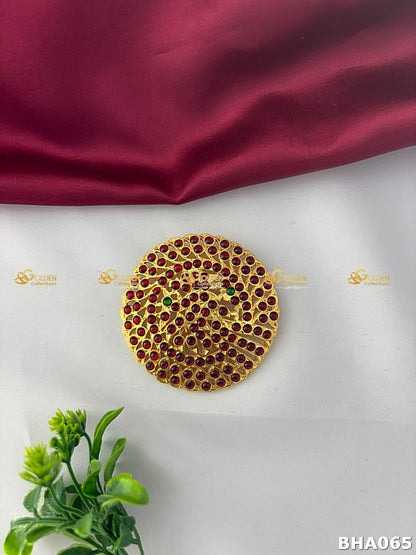 Bharatanatyam Rakodi Billa with Kemp Stones – Classical Dance Temple Jewellery Back Head Ornament
