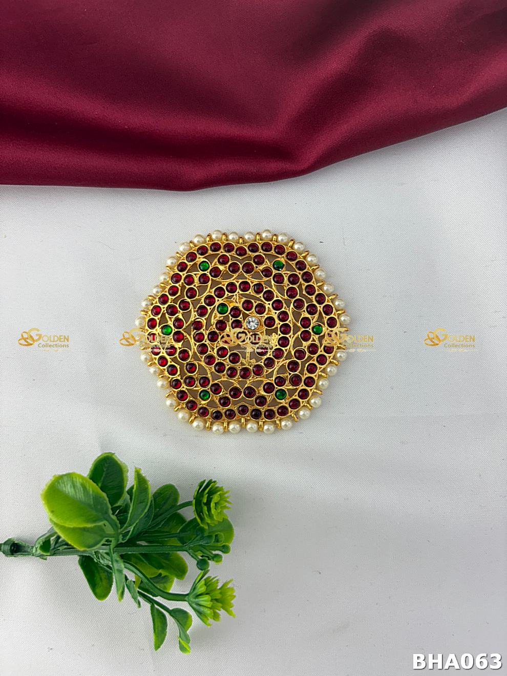 Bharatanatyam Pearl Border Rakodi Hair Ornament BHA-063 for Bharatanatyam and Kuchipudi dance hairstyle