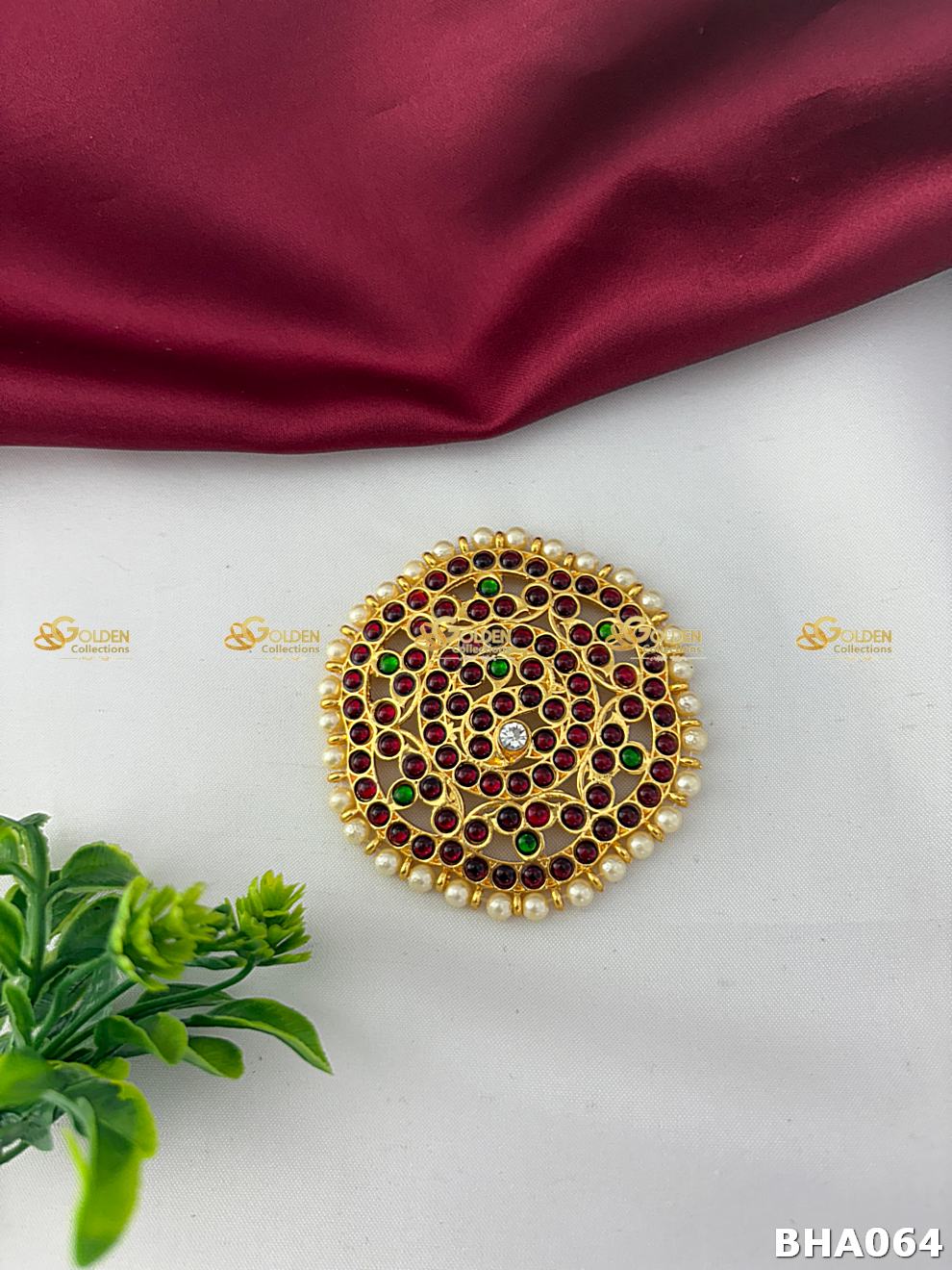 Bharatanatyam Rakodi with Pearl Border | Spiral Kemp Temple Jewellery Bun Accessory BHA064