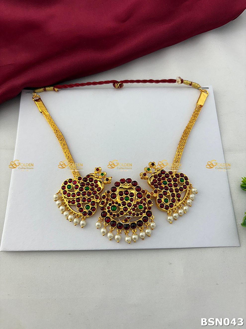 Bharatanatyam Short Necklace – Kemp Snake Temple Jewellery Goldencollections