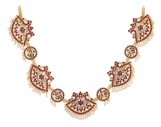 Handcrafted Traditional Bharatanatyam Waist Belt Vaddanam  Golden Collections