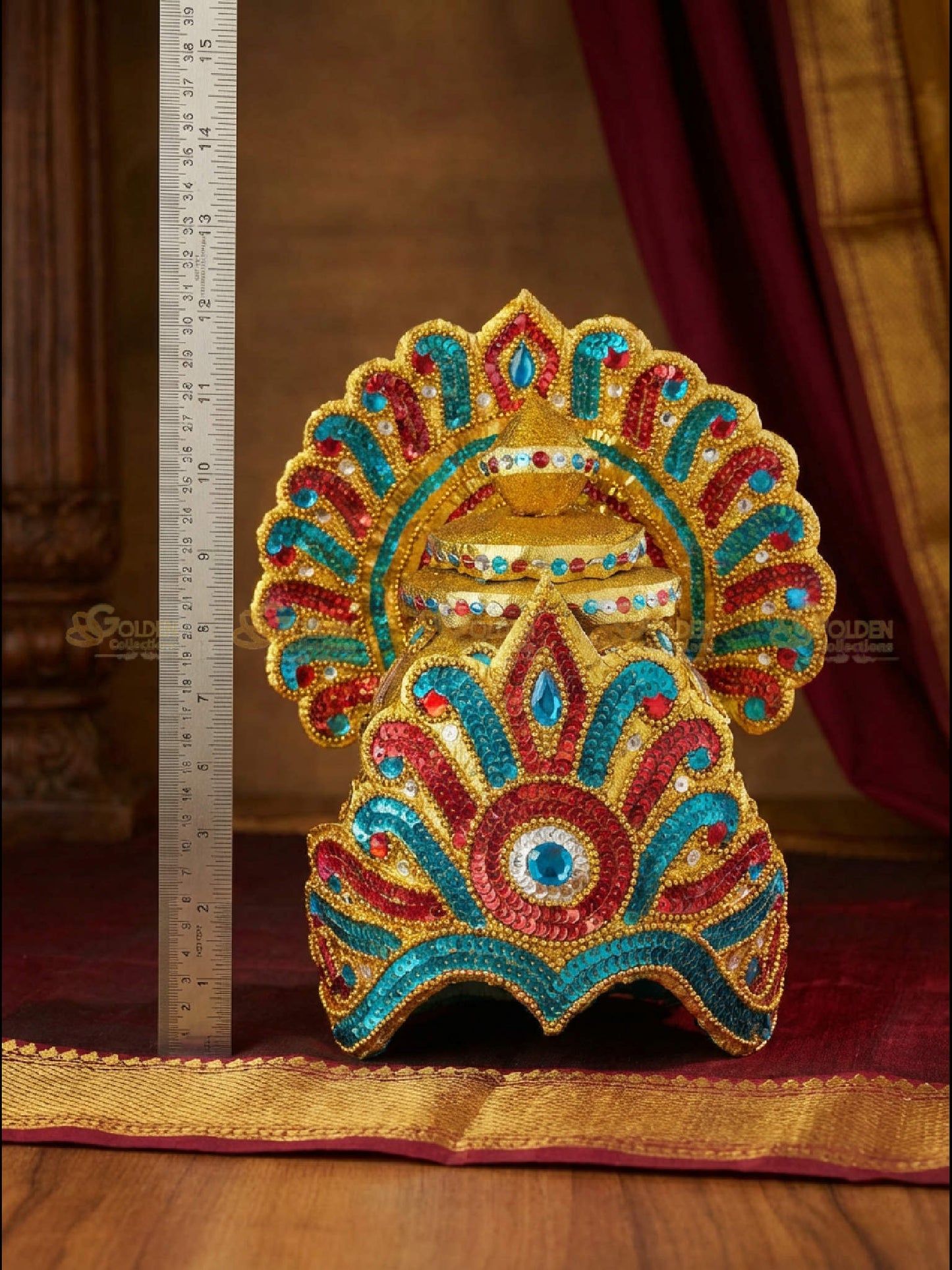 Temple Style Bharatanatyam Drama Crown BDC13 drama dance crown image 3
