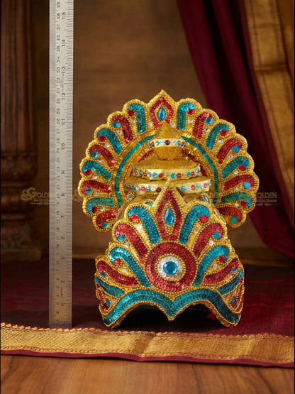 Temple Style Bharatanatyam Drama Crown BDC13 drama dance crown image 3