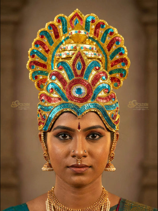 Temple Style Bharatanatyam Drama Crown BDC13 drama dance crown image 2