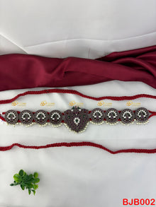 Black Kemp Vaddanam Oddiyanam Waist Belt for Bharatanatyam BJB002 with black kemp stones