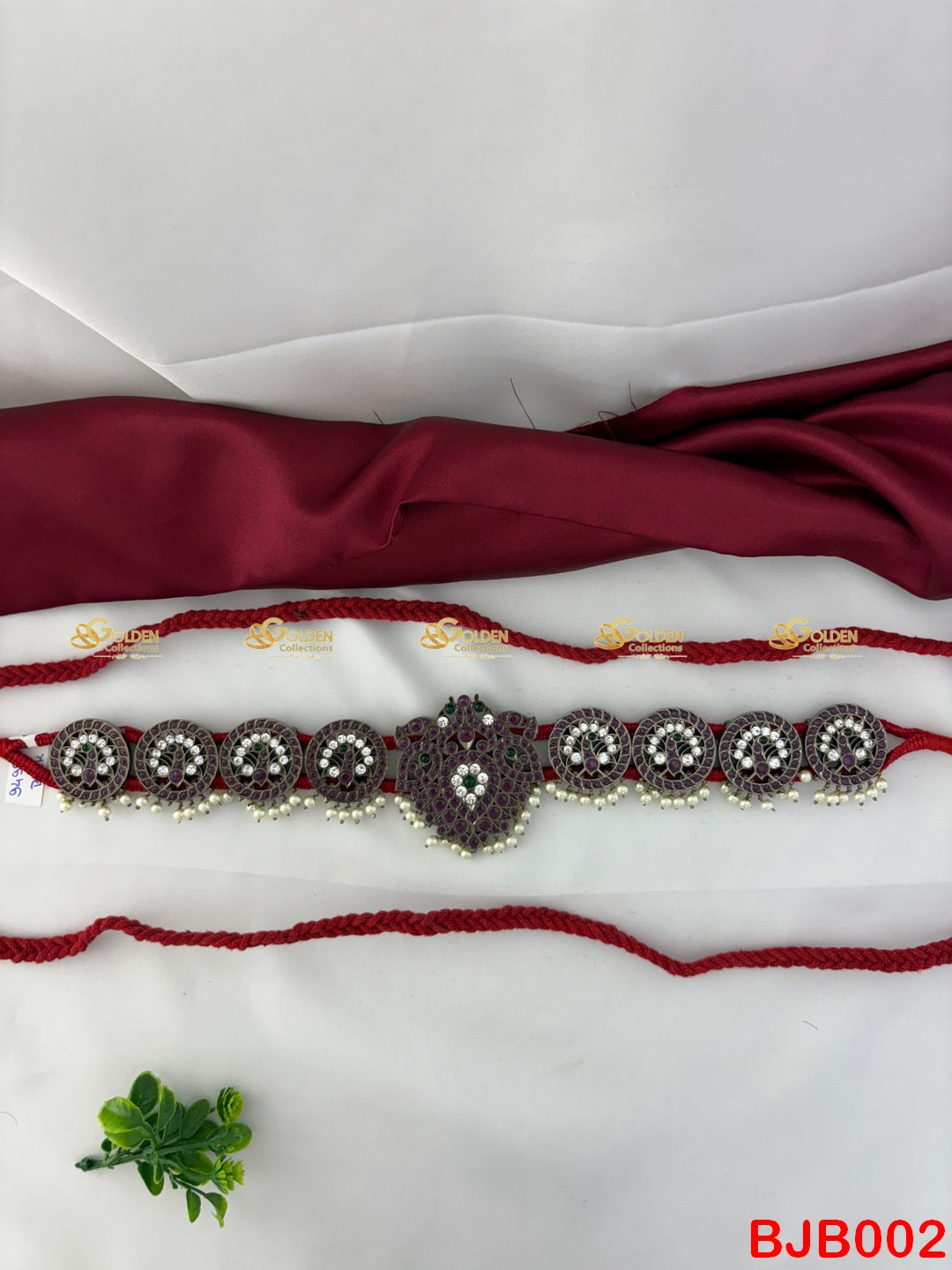 Black Kemp Bharatanatyam Oddiyanam | Traditional Vaddanam Waist Belt Goldencollections