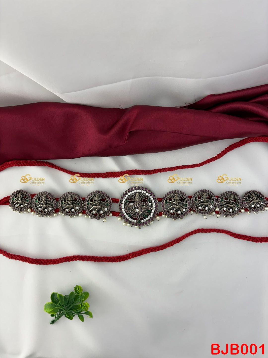 Black Kemp Nataraj Oddiyanam | Bharatanatyam Vaddanam Waist Belt Goldencollections