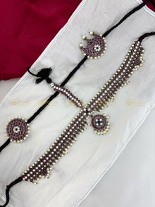 Black Kemp Bharatanatyam Kuchipudi Headset BJH002 with black kemp stones