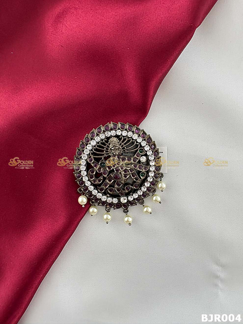 Black Kemp Rakodi for Bharatanatyam | Temple Jewellery Bun Disc