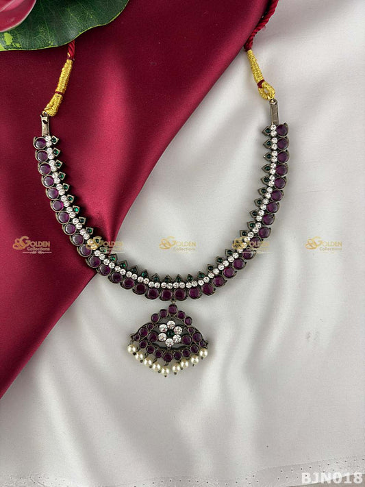 black-kemp-short-necklace-bharatanatyam-BJN018