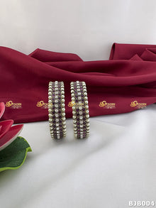 Black Kemp Bangles for Bharatanatyam and Kuchipudi BJB004 with black kemp stones