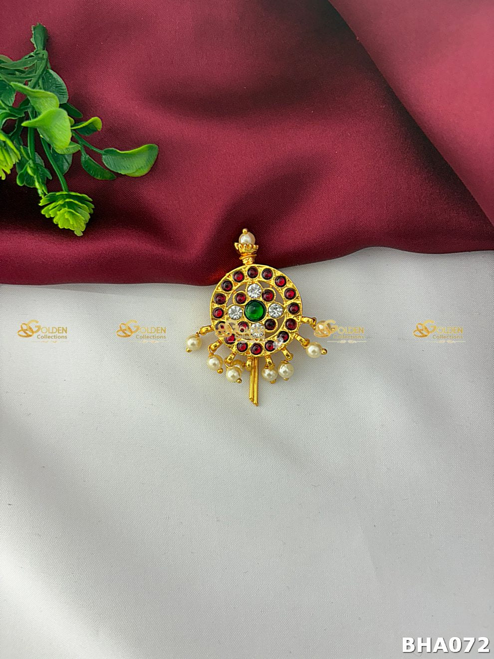Bharatanatyam Hair Crown Rakodi Ornament BHA-072 for Bharatanatyam and Kuchipudi dance hairstyle
