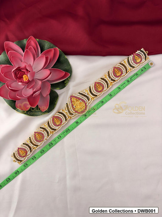 Measurement and scale view of Classic Deity Waist Belt Vaddanam for Idols for fit checking