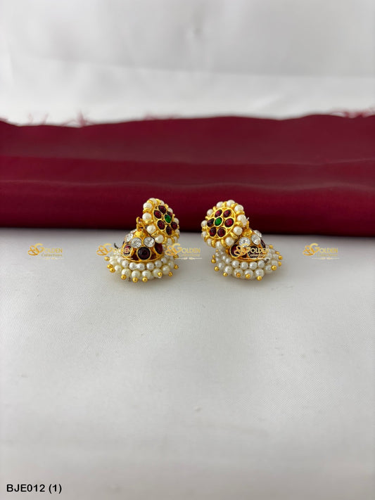 Classical Kempu Earrings Goldencollections Color: Multi, Style: Bharatanatyam Earrings Image 1