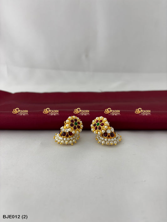 Classical Kempu Earrings Goldencollections Color: Multi, Style: Bharatanatyam Earrings Image 1