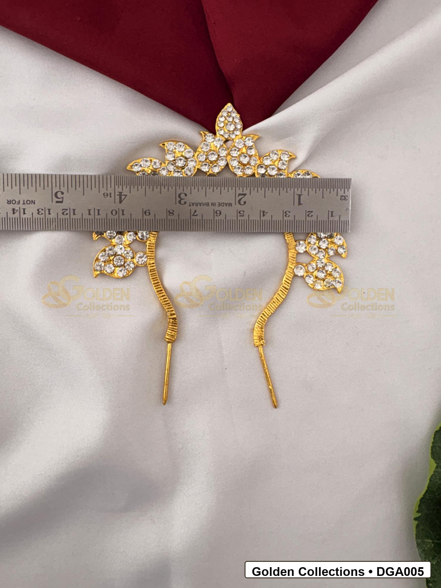Back or measurement view of Compact Deity Arch for Idol Alankaram for crown and idol framing reference