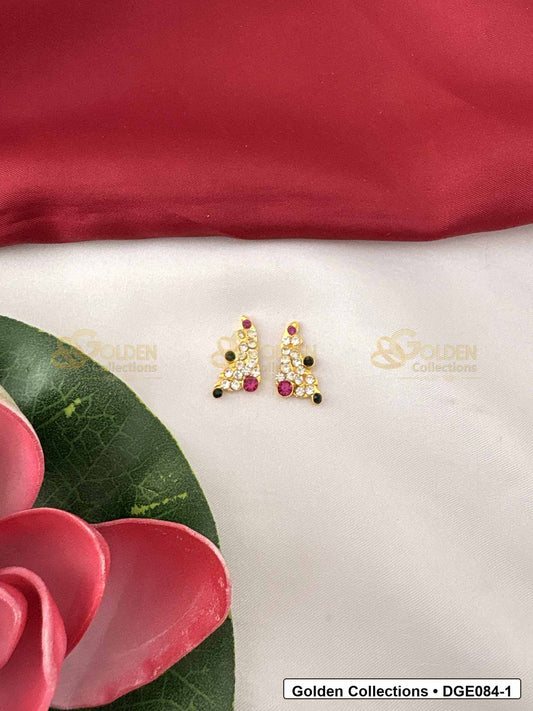 Curved Karna Pathakam Deity Earrings for Idol Alankaram front view showing 2 Cms variant for deity idol alankaram