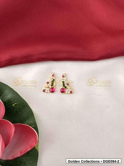 Curved Karna Pathakam Deity Earrings for Idol Alankaram front view showing 3 Cms variant for deity idol alankaram