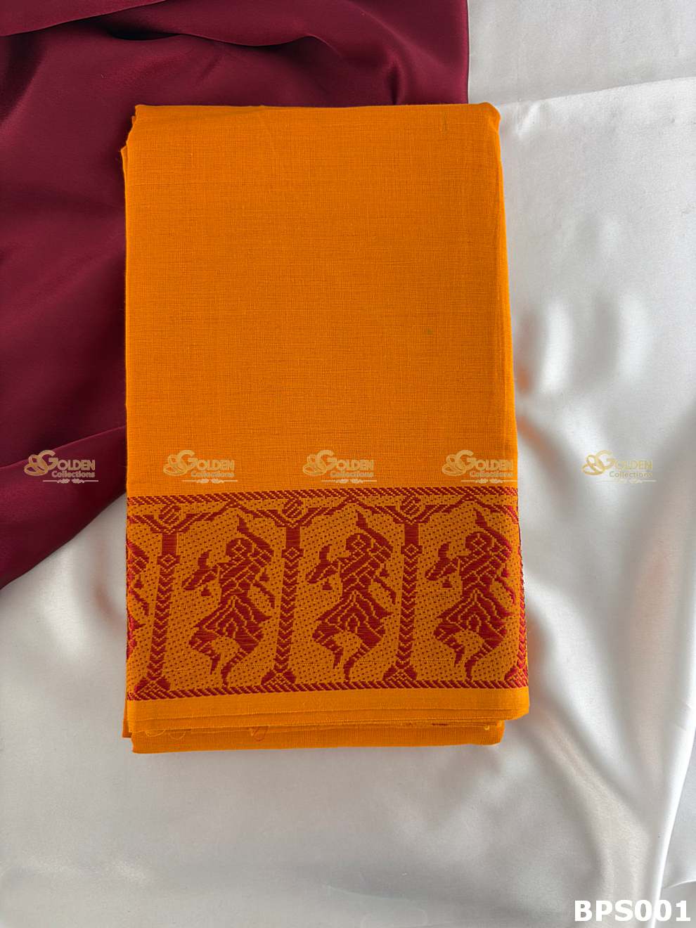 Kuchipudi dance saree for practice traditional cotton saree Orange
