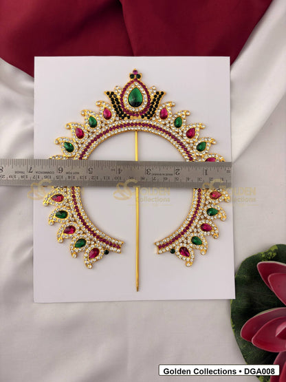 Back or measurement view of Decorative Deity Arch for Idol Alankaram for crown and idol framing reference