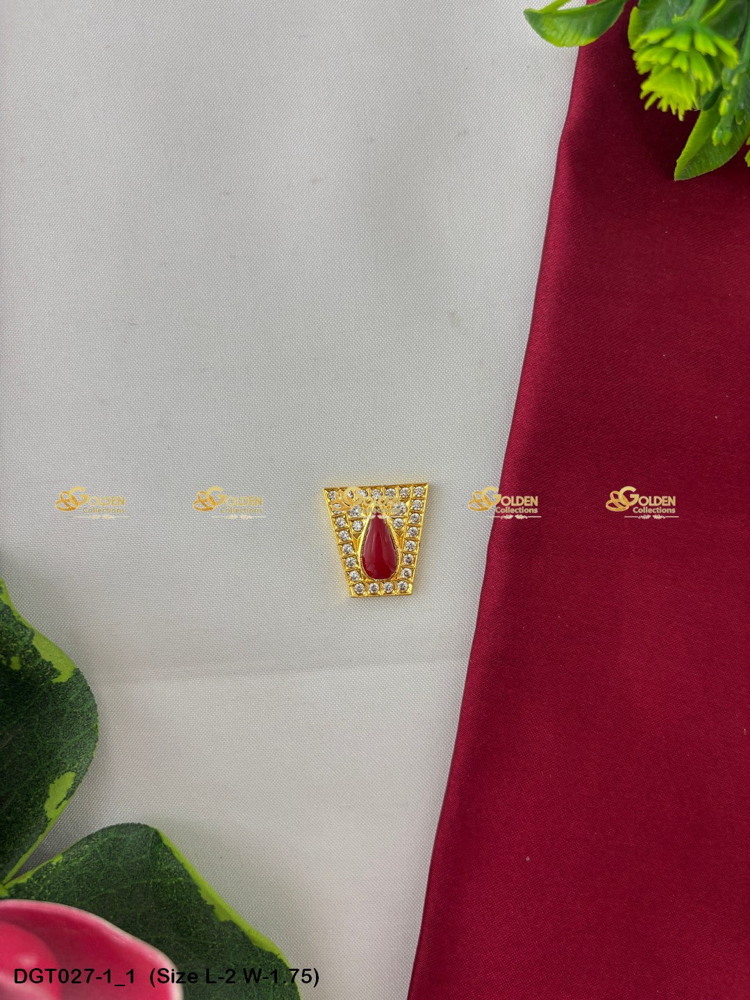 Deity Balaji Namam With Cz Stones Spiritual Tilak For Worship Size: 2 x 1.75, Color: Multi, Style: Balaji Namam Image 1