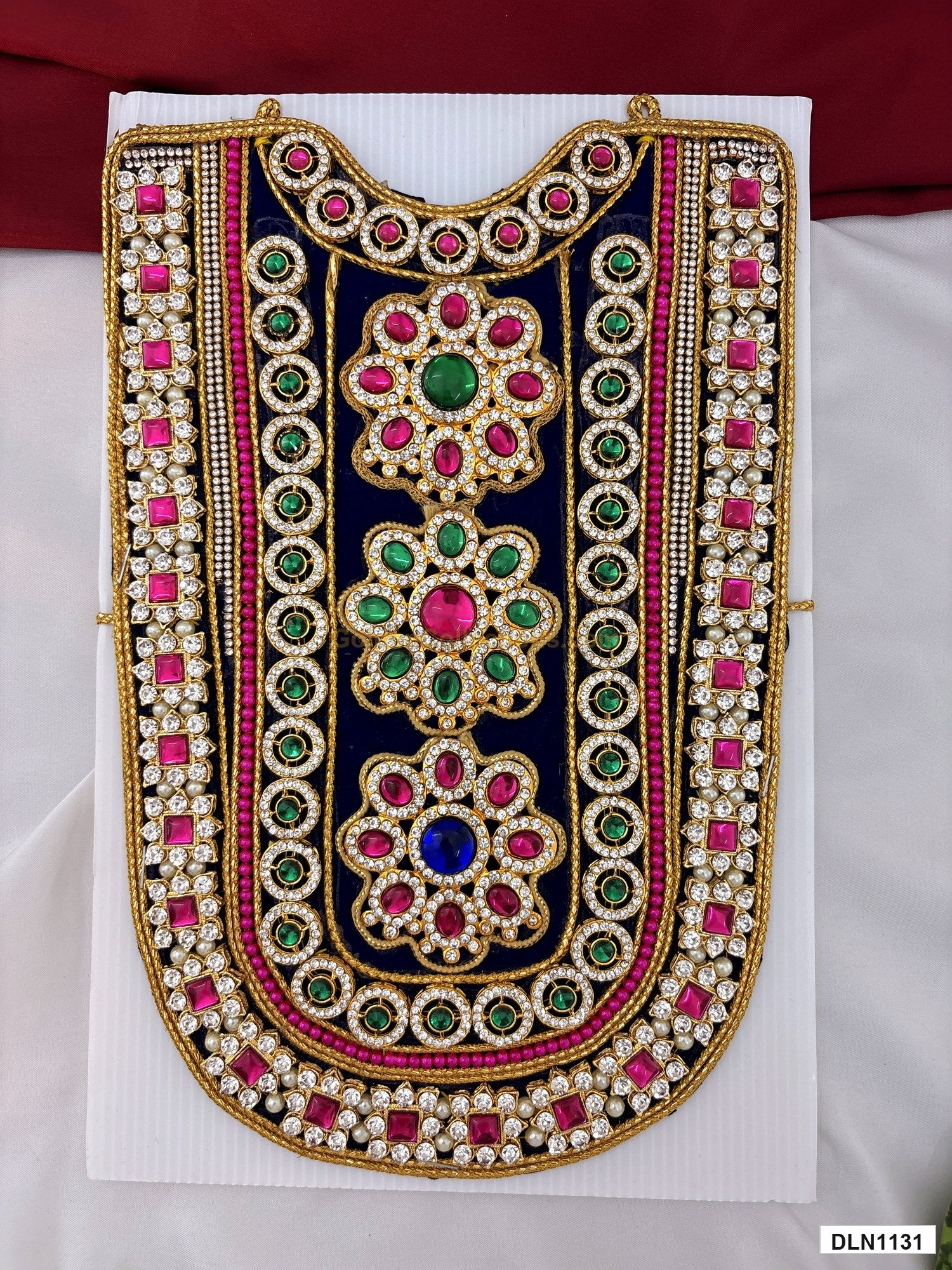 deity chest long haram full product view with gold plating for idol alankaram