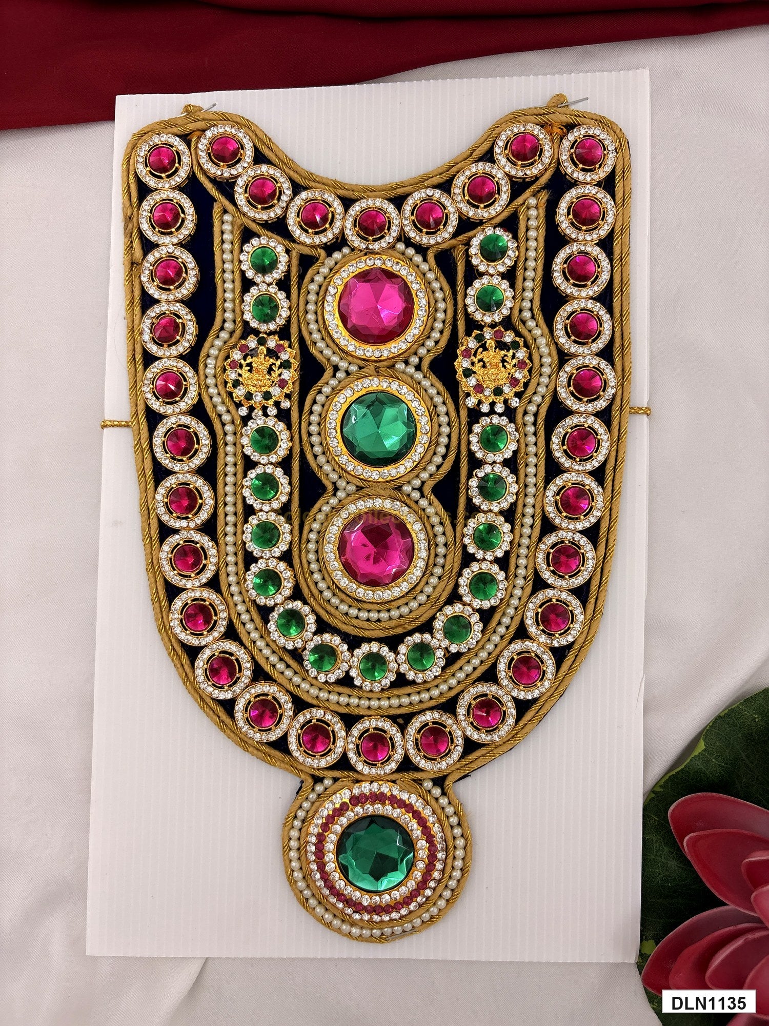 deity chest long haram full product view with gold plating for idol alankaram