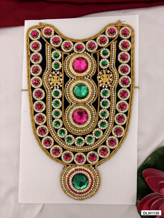 deity chest long haram full product view with gold plating for idol alankaram