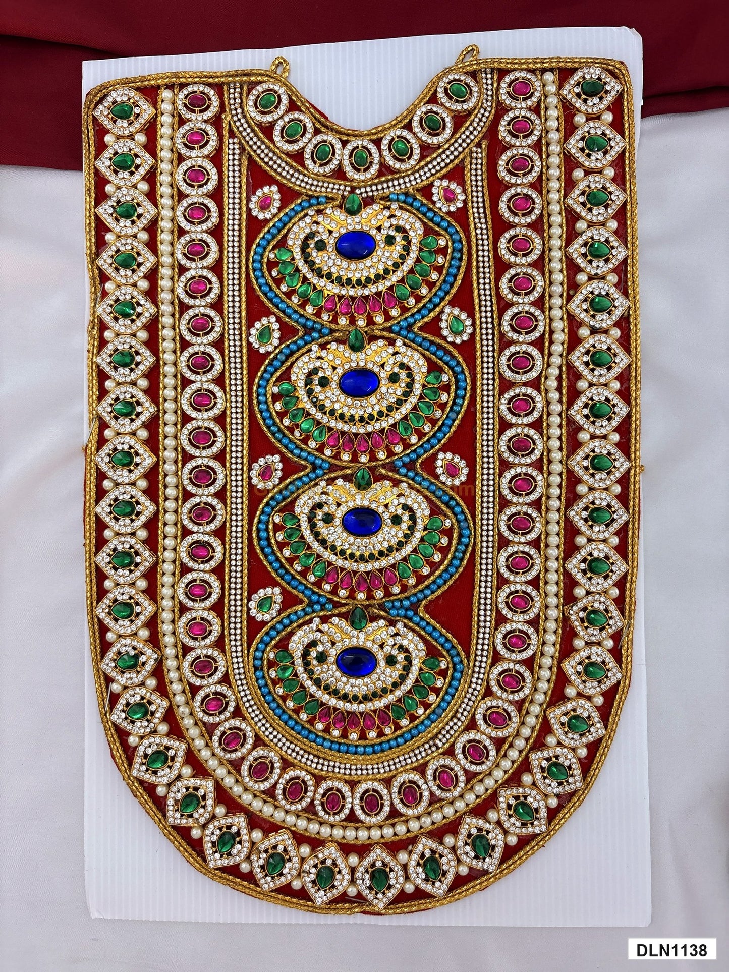 deity chest long haram full product view with gold plating for idol alankaram