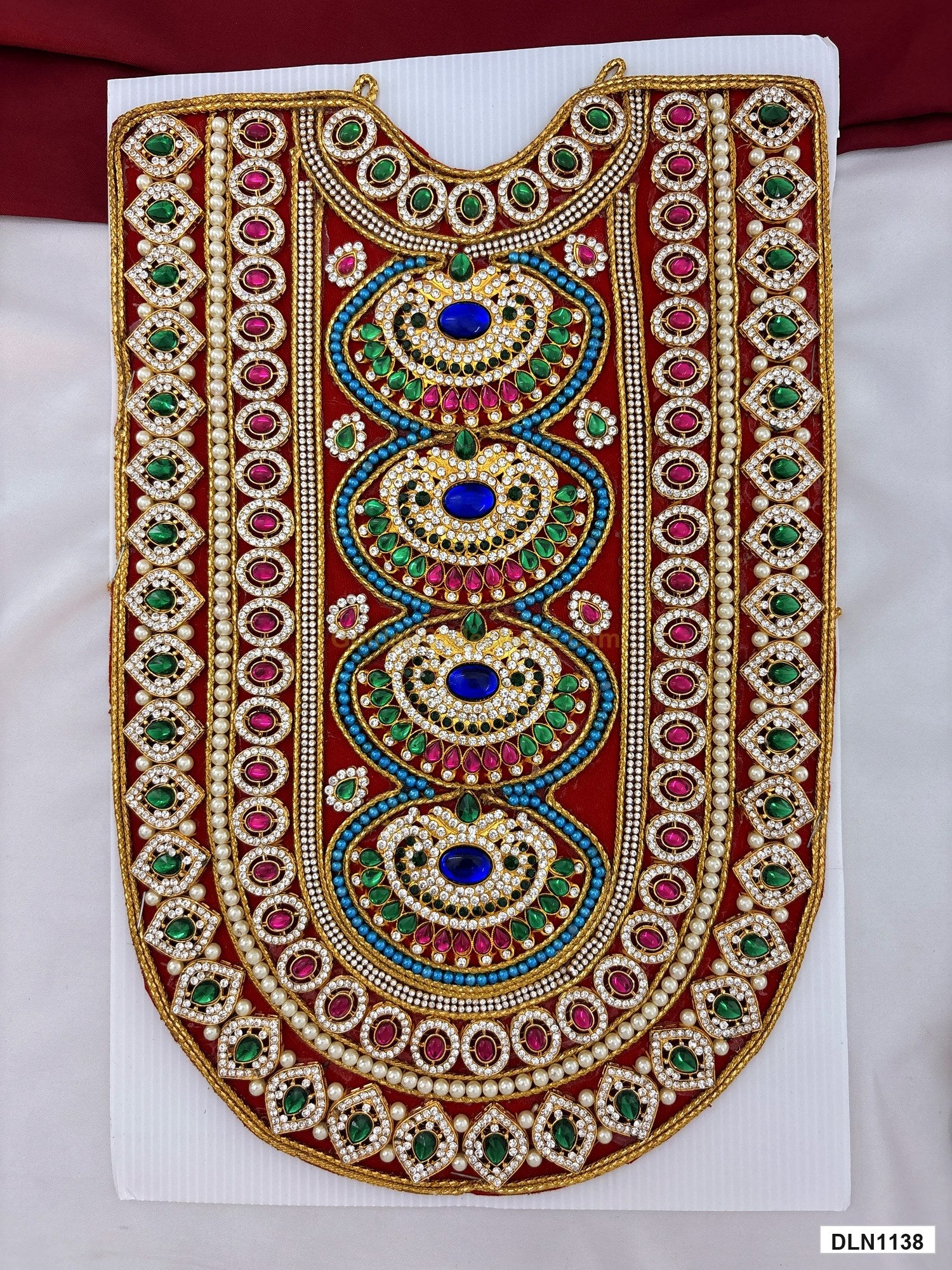 deity chest long haram full product view with gold plating for idol alankaram