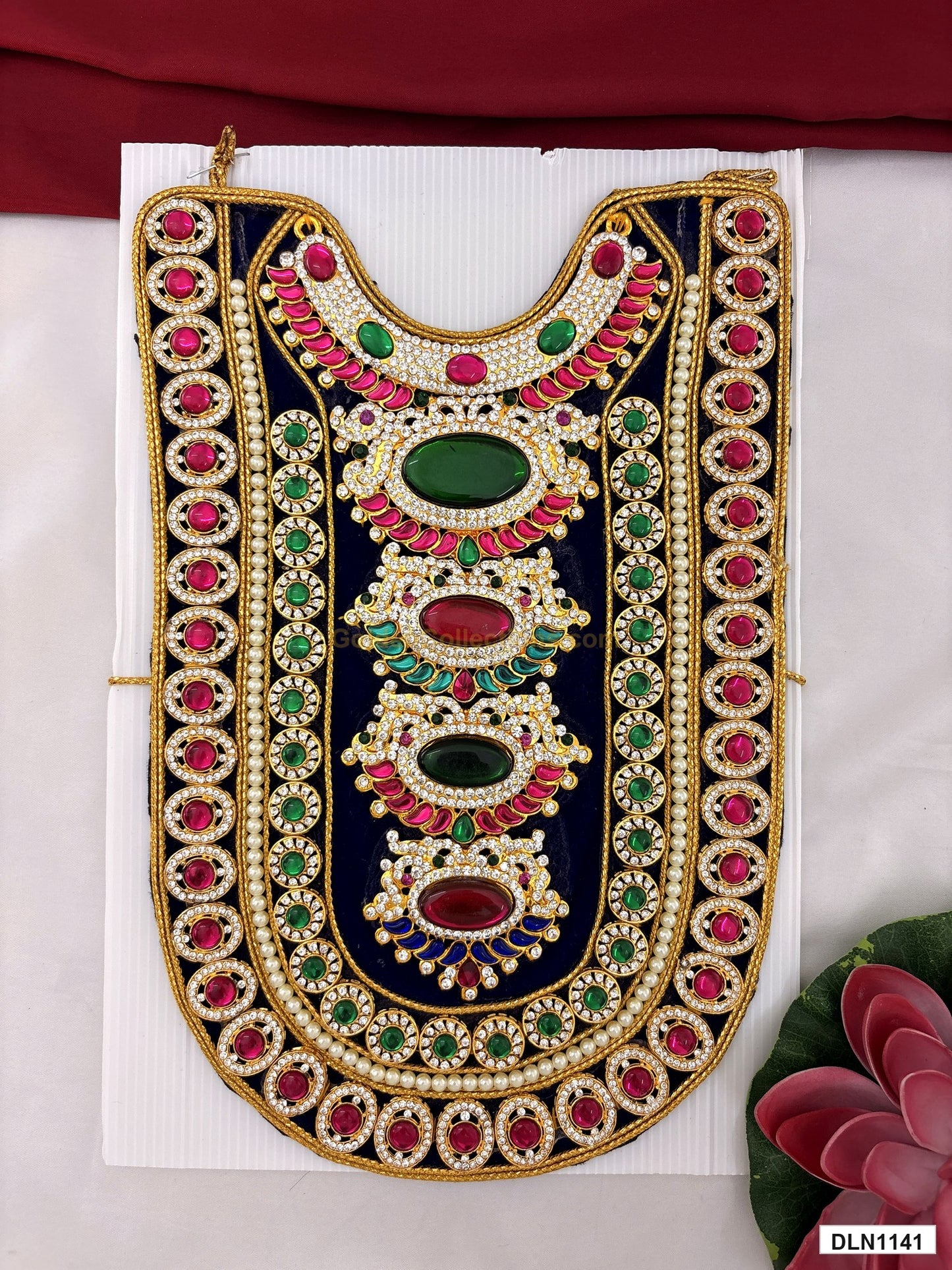 deity chest long haram full product view with gold plating for idol alankaram