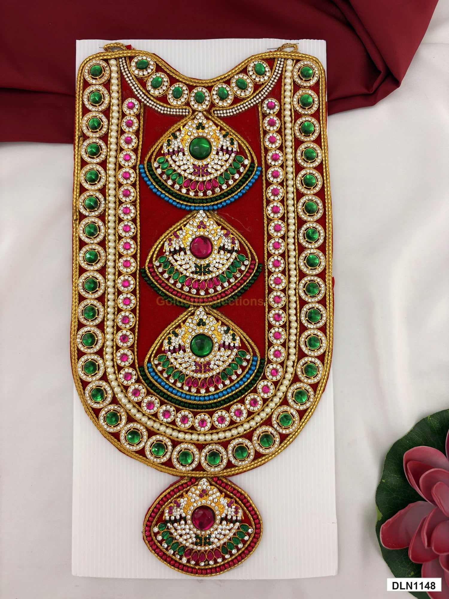 deity chest long haram full product view with gold plating for idol alankaram