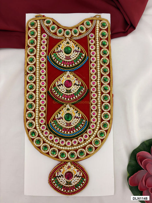 deity chest long haram full product view with gold plating for idol alankaram