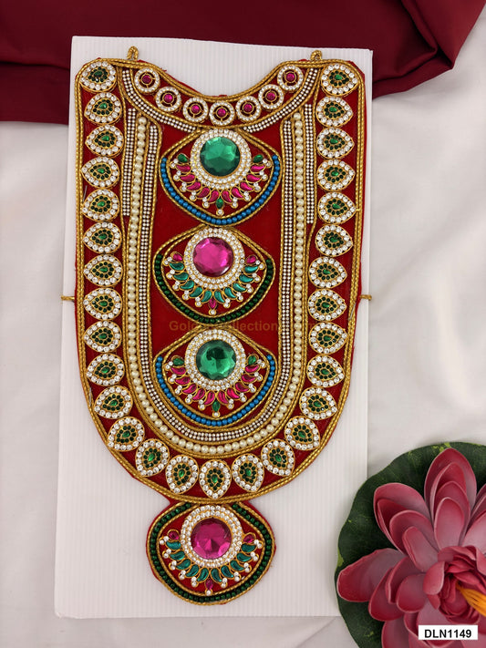 deity chest long haram full product view with gold plating for idol alankaram