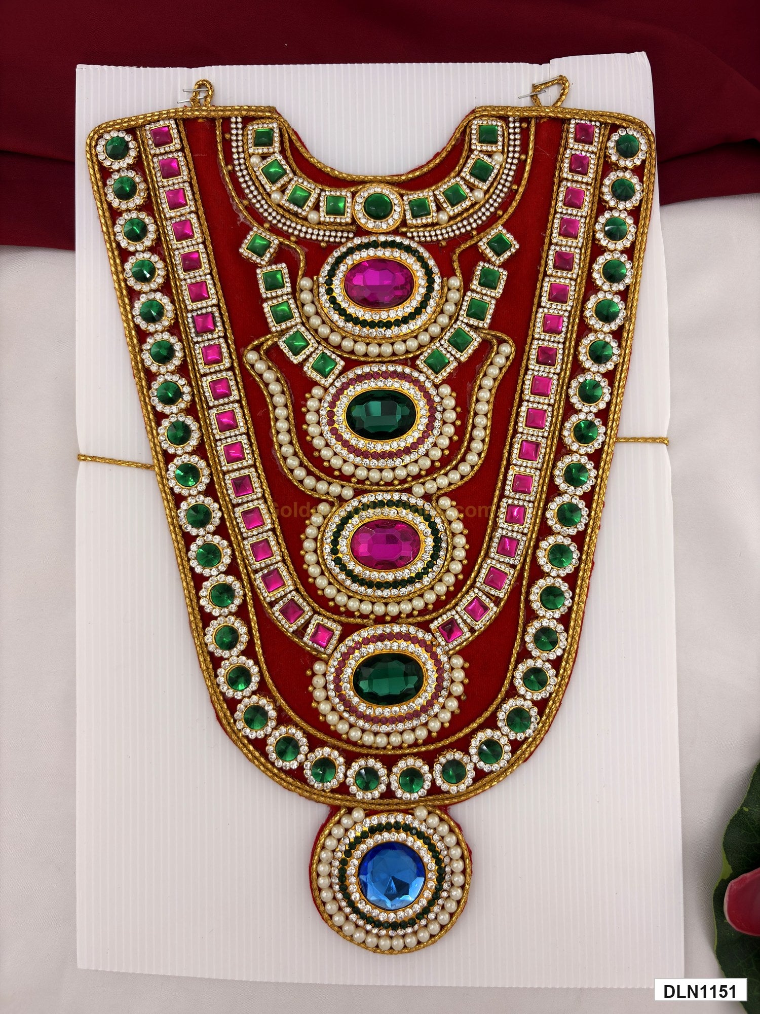 deity chest long haram full product view with gold plating for idol alankaram